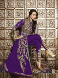 6206-A PURPLE GLOSSY MALAIKA ARORA KHAN WEDDING WEAR GEORGETTE SUIT - Asian Party Wear