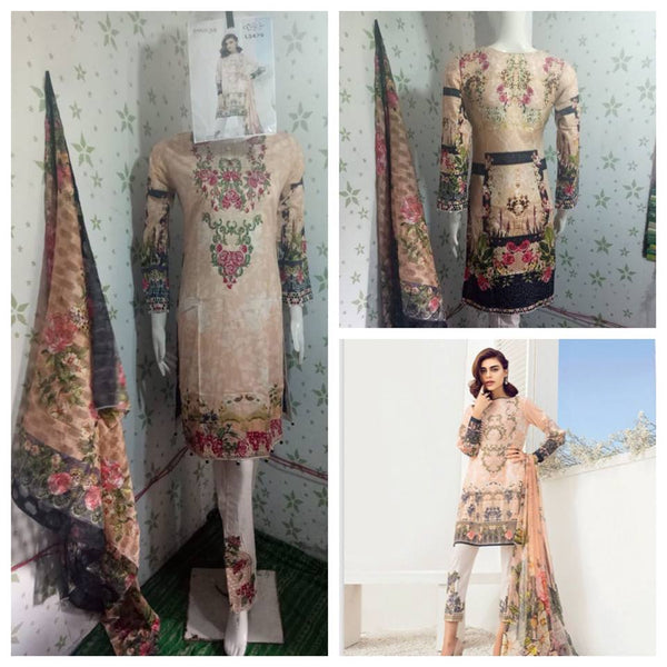 STUNNING LARK LAWN READY MADE PAKISTANI STYLE SUIT - Asian Party Wear