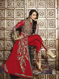 6206-C RED GLOSSY MALAIKA ARORA KHAN WEDDING WEAR GEORGETTE SUIT - Asian Party Wear