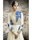 5510 OFF WHITE SAFEENA HOT LADY EMBROIDERED ANARKALI SUIT - Asian Party Wear