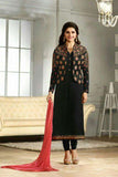 K4113 BLACK KASEESH PRACHI-21 JACKET STYLE SALWAR KAMEEZ SUIT - Asian Party Wear