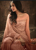 SALMON COLOUR BEST SELLING INDIAN GHARARA SEMI STITCHED SUIT ( DELIVERY IN 2 WEEKS ) - Asian Party Wear