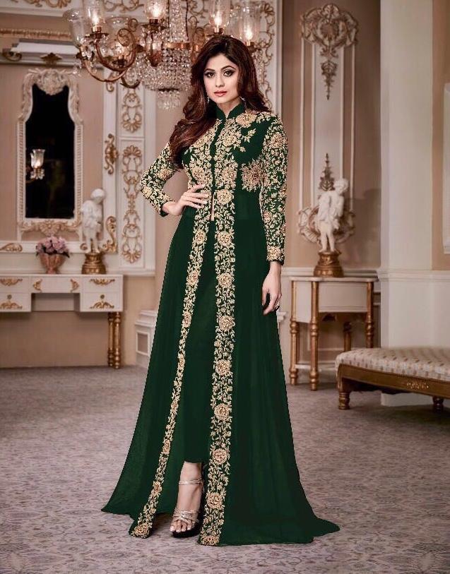 8001-E GREEN AASHIRWAD DESIGNER SLIT STYLE ANARKALI SUIT 8001-E GREEN AASHIRWAD DESIGNER SLIT STYLE ANARKALI SUIT