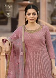 ROSE PINK INDIAN PAKISTANI EVENING GOWN - Asian Party Wear