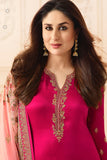 6271 PINK KASEESH KAREENA KAPOOR SATIN GEORGETTE SUIT WITH HEAVY WORK DUPATTA - Asian Party Wear