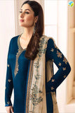 6275 SAILOR BLUE KASEESH KAREENA KAPOOR SATIN GEORGETTE SUIT WITH HEAVY WORK DUPATTA - Asian Party Wear