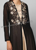 BLACK AND GOLD READYMADE PAKISTANI DESIGNER SUIT - Asian Party Wear