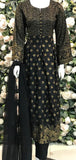 Black Readymade Linen Party Wear Dress - Asian Party Wear