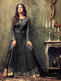 AC4707-E BLACK INDIAN HEAVY EMBROIDERED WEDDING WEAR DRESS - Asian Party Wear