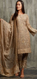 GOLD PAKISTANI DESIGNER READYMADE HEAVY GOLD CHIFFON SALWAR KAMEEZ - Asian Party Wear