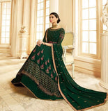 DARK GREEN INDIAN PAKISTANI WEDDING DRESS - Asian Party Wear