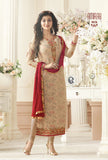 BEIGE AMIRAH INDIAN BOLLYWOOD STYLE CHURIDAAR SUIT - Asian Party Wear