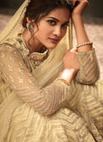 LUXURY GOLD HEAVY EMBROIDERED BRIDES WEDDING DRESS - Asian Party Wear