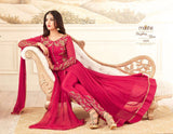 4604 BURGUNDY MAISHA DESIGNER WEDDING WEAR SLIT STYLE ANARKALI DRESS - Asian Party Wear