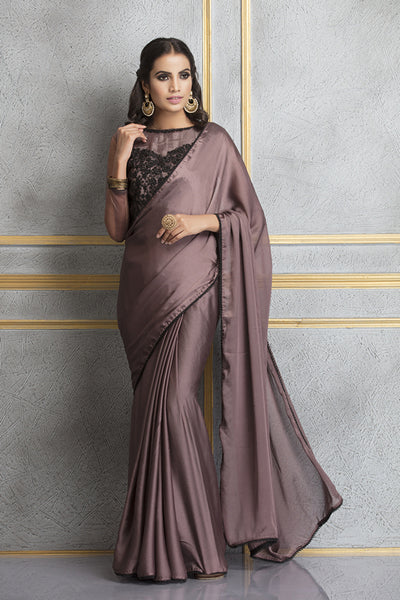 ZACS-73 MAUVE COLOUR CHIFFON PARTY WEAR SAREE - Asian Party Wear