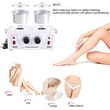 DAORDAER Wax Warmer Professional Electric Wax Heater Hair Removal Adjustable Temperature Machine Facial Skin Body Hair Removal Tool Salon Hot SPA Wax Pot with 40PCS Wood Sticks (Double Wax Warmer)