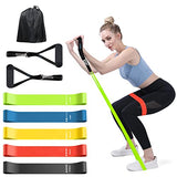 XonyiCos Exercise Resistance Bands Set for 5 Natural Latex Workout Bands with Handles for Working Out | Suitable for Pilates, Stretching, Physical Therapy, Yoga, Work from Home Fitness