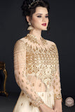 CREAM HEAVY EMBROIDERED INDIAN WEDDING GOWN - Asian Party Wear