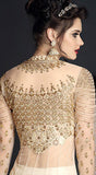 CREAM HEAVY EMBROIDERED INDIAN WEDDING GOWN - Asian Party Wear