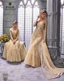 Beige Zoya Elite Designer Dress - Asian Couture - Asian Party Wear