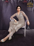 25009 GREY HEAVY EMBROIDERED INDIAN WEDDING SALWAR SUIT - Asian Party Wear