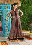 4614 Maroon Princess Wedding Wear Embroidered Gown - Asian Party Wear