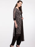 BLACK GRACEFUL AND COMFORTABLE CASUAL WEAR READY MADE SUIT - Asian Party Wear