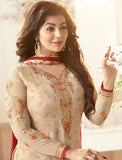 BEIGE AMIRAH INDIAN BOLLYWOOD STYLE CHURIDAAR SUIT - Asian Party Wear