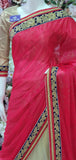 HOT PINK & GOLD DESI WEDDING WEAR SAREE - Asian Party Wear