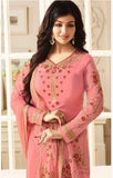 BABY PINK EMBROIDERED PARTY WEAR INDIAN BOLLYWOOD STYLE SALWAR SUIT - Asian Party Wear