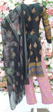 BLACK & ASH ROSE PRINTED LAWN COTTON READYMADE SUIT - Asian Party Wear