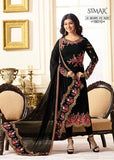 18010 BLACK SIMAR REENAZ AYESHA TAKIA PARTY WEAR ELEGANT SEMI STITCHED SALWAR SUIT - Asian Party Wear