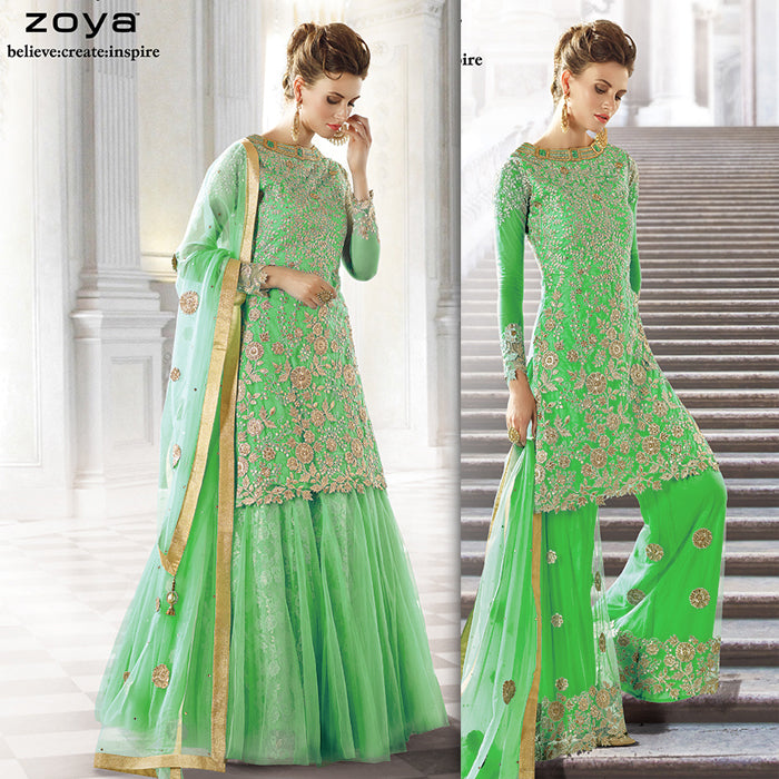 lime green indian dress Olive Branch L - Green Gota Patti Embroidery Lehenga