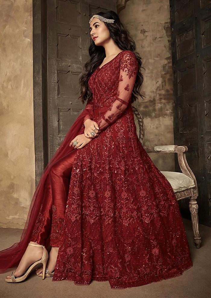 RED DESIGNER HEAVY EMBROIDERED EID DRESS