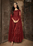 RED DESIGNER HEAVY EMBROIDERED EID DRESS - Asian Party Wear