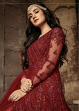 RED DESIGNER HEAVY EMBROIDERED EID DRESS - Asian Party Wear