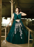 ZF15001 GREEN ZOYA FEELINGS WEDDING WEAR VELVET DRESS - Asian Party Wear