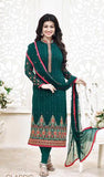 5002 GREEN AISHA LAVINA CLASSIC STYLE SEMI STITCHED SALWAR KAMEEZ - Asian Party Wear