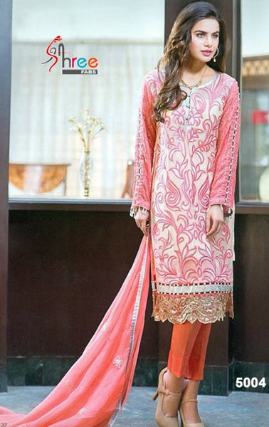 5004 PINK DECENT GEORGETTE SALWAR KAMEEZ SUIT - Asian Party Wear