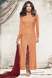 5192 ORANGE HEROINE STARDIVA PRIYANKA CHOPRA GEORGETTE STRAIGHT SUIT - Asian Party Wear