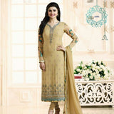 5194 BEIGE KASEESH PRACHI SILVER PEARL DESIGNER SALWAR KAMEEZ - Asian Party Wear