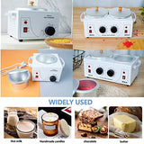 DAORDAER Wax Warmer Professional Electric Wax Heater Hair Removal Adjustable Temperature Machine Facial Skin Body Hair Removal Tool Salon Hot SPA Wax Pot with 40PCS Wood Sticks (Double Wax Warmer)