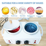 DAORDAER Wax Warmer Professional Electric Wax Heater Hair Removal Adjustable Temperature Machine Facial Skin Body Hair Removal Tool Salon Hot SPA Wax Pot with 40PCS Wood Sticks (Double Wax Warmer)