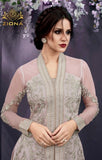 25001 SILVER HEAVY EMBROIDERED INDIAN WEDDING SALWAR SUIT - Asian Party Wear