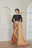 ZACS-607 COPPER SIMPLY ELEGANT PARTY WEAR READY MADE TRADITIONAL INDIAN SAREE - Asian Party Wear