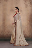 ZACS-606 ALMOST MAUVE GEORGETTE SHIMMER INDIAN STYLISH SAREE - Asian Party Wear