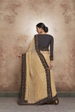 ZACS-604 STUNNING GOLD SHIMMER ASIAN WEDDING WEAR READY MADE SAREE - Asian Party Wear