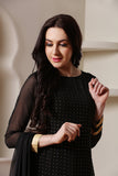 BLACK DESIGNER  ABAYA JILBAAB  OR STRAIGHT CUT READY MADE INDIAN SUIT - Asian Party Wear