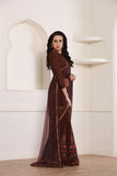 ZACS-600 BROWN DESIGNER READY MADE PARTY WEAR INDIAN SAREE - Asian Party Wear