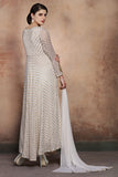 OFF WHITE STYLISH FLARED READY MADE ANARKALI DRESS - Asian Party Wear